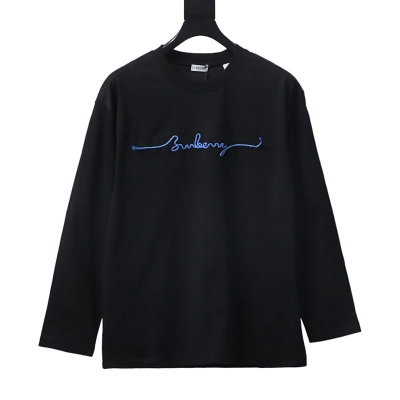 Burberry Cursive Logo Long-sleeve T-shir Black 01