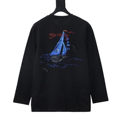 Burberry Sailboat Print Long-Sleeve T-Shirt Black 01