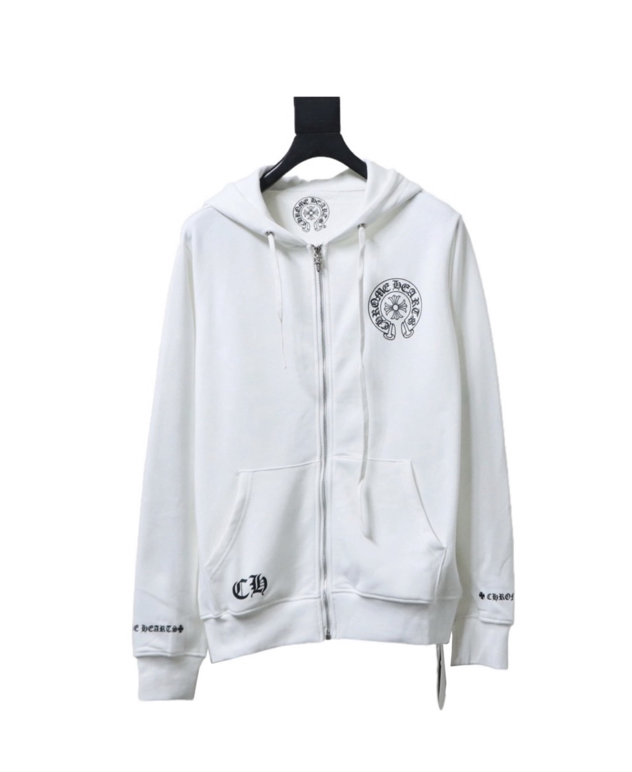 Chrome Hearts Horseshoe Logo Zip-Up Hooded Sweatshirt