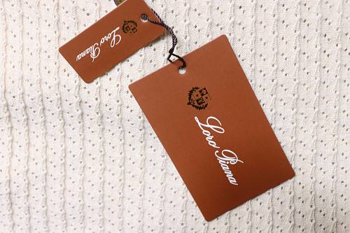 Loro Piana Wide-Rib Short-Sleeve Polo Sweater Apricot