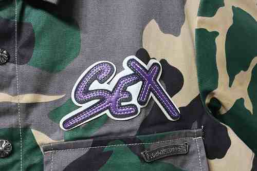 Chrome Hearts x Matty Boy Sex Records Woodland Camo Short Sleeve Button Up Shirt