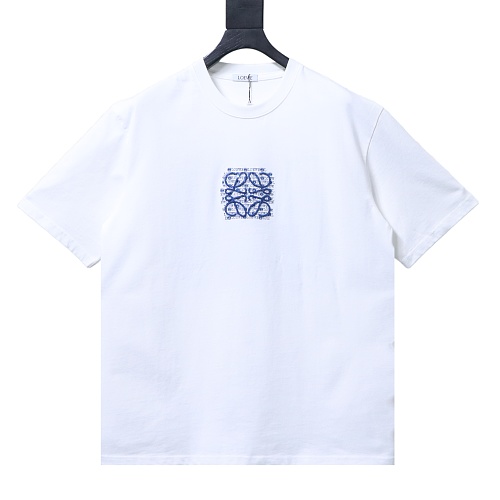 Loewe Loose Fit With Sequin Anagram Embroidery T-shirt White