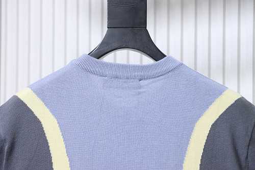 Louis Vuitton Color Block Embossed LV Knit Short Sleeve Crewneck