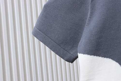 Louis Vuitton Color Block Embossed LV Knit Short Sleeve Crewneck