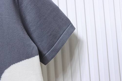 Louis Vuitton Color Block Embossed LV Knit Short Sleeve Crewneck