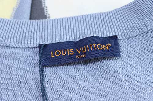 Louis Vuitton Color Block Embossed LV Knit Short Sleeve Crewneck