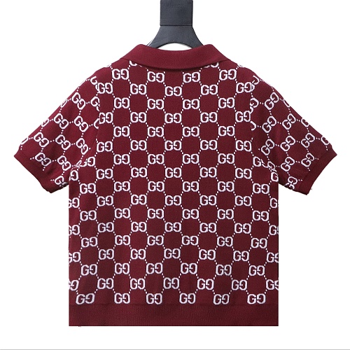 Gucci Jacquard Knit Polo Short Sleeve Top