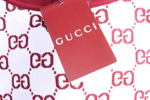 Gucci Jacquard Knit Polo Short Sleeve Top