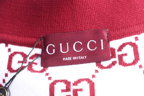 Gucci Jacquard Knit Polo Short Sleeve Top
