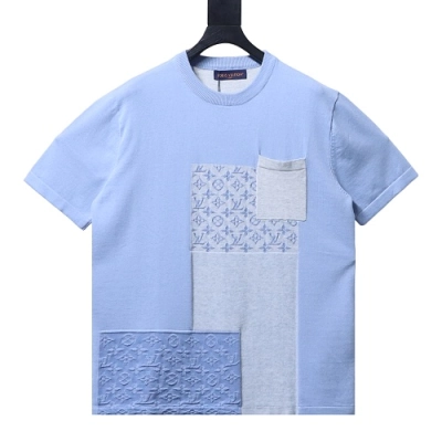 Louis Vuitton Knitted Patchwork Denim Short-Sleeved Crewneck 01