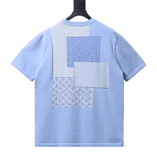 Louis Vuitton Knitted Patchwork Denim Short-Sleeved Crewneck