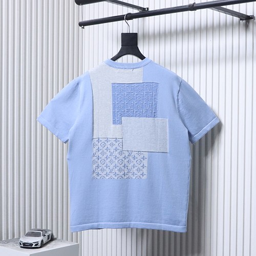 Louis Vuitton Knitted Patchwork Denim Short-Sleeved Crewneck