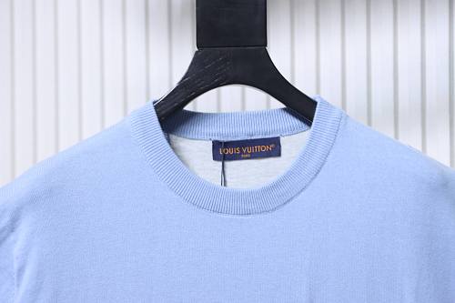 Louis Vuitton Knitted Patchwork Denim Short-Sleeved Crewneck