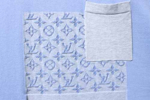 Louis Vuitton Knitted Patchwork Denim Short-Sleeved Crewneck
