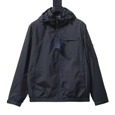Prada hooded blouson jacket black 01