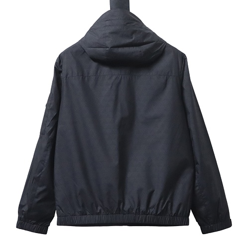 Prada hooded blouson jacket black