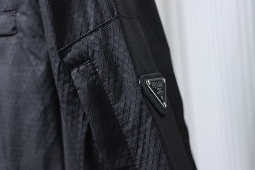 Prada hooded blouson jacket black