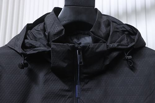 Prada hooded blouson jacket black
