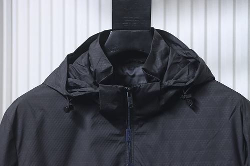 Prada hooded blouson jacket black