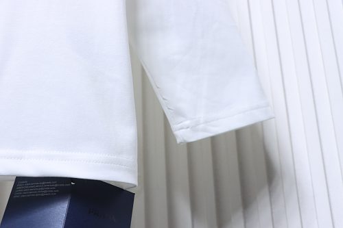 Prada Triangle Logo Pocket Long Sleeve Crew Neck T-shirt