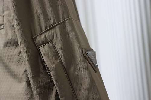Prada hooded blouson jacket coffee-colored