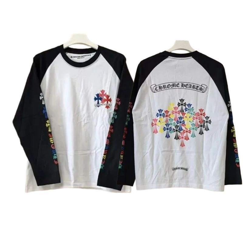 Chrome Hearts Multi Color Cross Raglan Long Sleeve T-Shirt-94#+Ksubi Jeans PK 3015