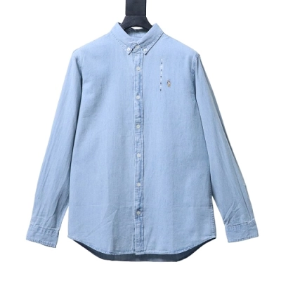 Ralph Lauren Classic‑Fit Cotton‑Chambray Button‑Down Shirt Blue 01