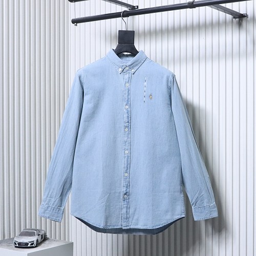 Ralph Lauren Classic‑Fit Cotton‑Chambray Button‑Down Shirt Blue