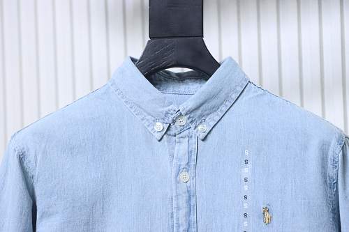 Ralph Lauren Classic‑Fit Cotton‑Chambray Button‑Down Shirt Blue