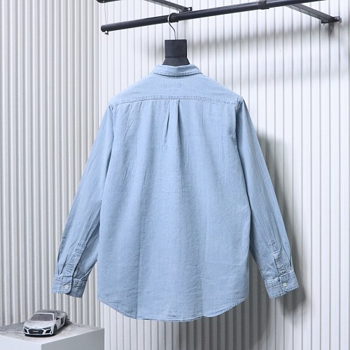 Ralph Lauren Classic‑Fit Cotton‑Chambray Button‑Down Shirt Blue