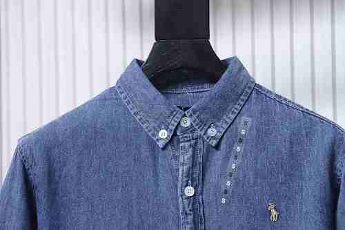 Ralph Lauren Classic‑Fit Cotton‑Chambray Button‑Down Shirt Deep Blue