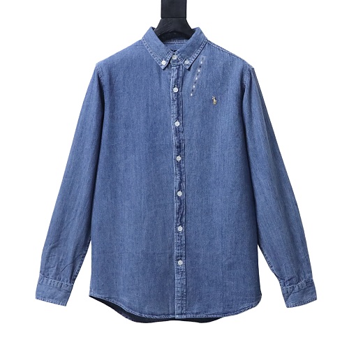 Ralph Lauren Classic‑Fit Cotton‑Chambray Button‑Down Shirt Deep Blue