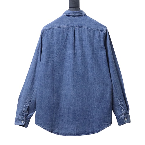 Ralph Lauren Classic‑Fit Cotton‑Chambray Button‑Down Shirt Deep Blue
