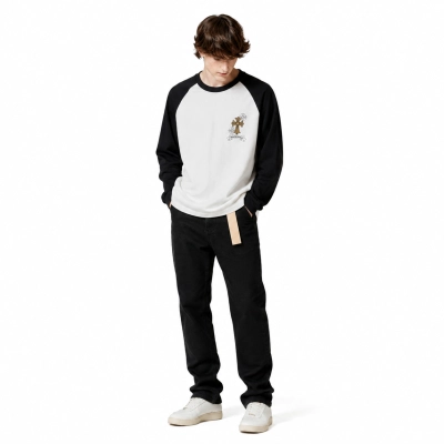 Chrome Hearts Triple Cross Daisy Raglan Long Sleeve T-Shirt-93#+Ksubi Jeans PK 3004 01