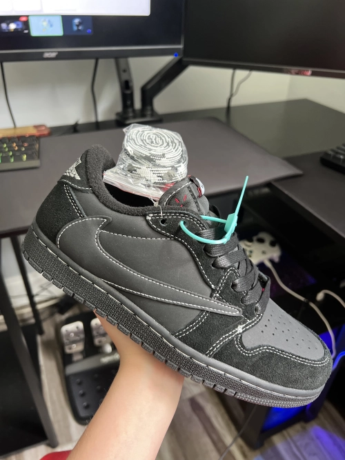 【Flash Sale】Air Jordan 1 Retro Low OG SP Travis Scott Black Phantom DM7866-001 review 