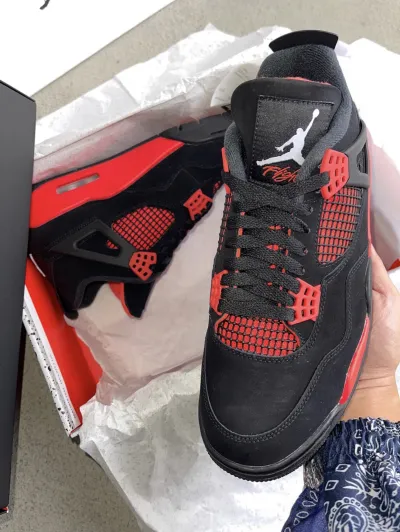 PK God Batch Air Jordan 4 Red Thunder CT8527-016 review D*** 01