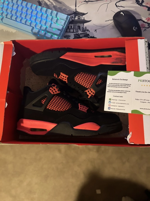 PK God Batch Air Jordan 4 Red Thunder CT8527-016 review 