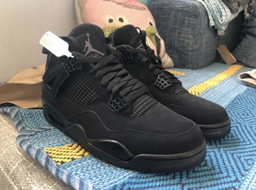 PK God Batch Air Jordan 4 Black Cat CU1110-010 review 