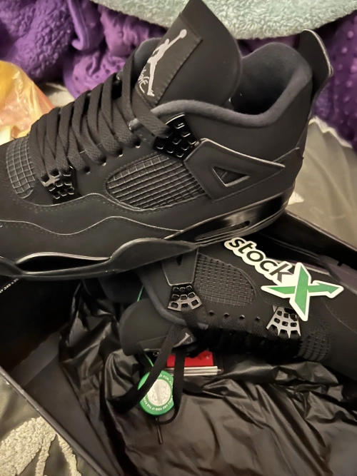 PK God Batch Air Jordan 4 Black Cat CU1110-010 review 