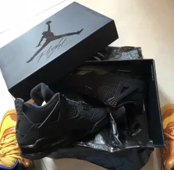 PK God Batch Air Jordan 4 Black Cat CU1110-010 review N***