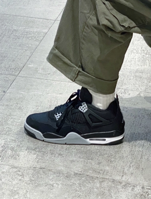 PK God Batch Air Jordan 4 Retro SE Black Canvas DH7138-006 review 