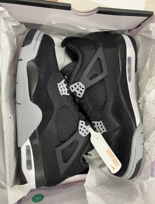PK God Batch Air Jordan 4 Retro SE Black Canvas DH7138-006 review 