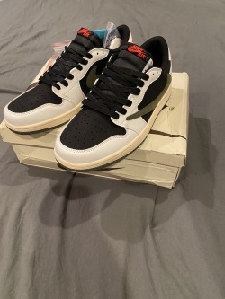 Special offer Batch Travis Scott x Air Jordan 1 Low OG Olive DZ4137-106 review Fett 06