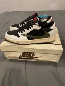 Special offer Batch Travis Scott x Air Jordan 1 Low OG Olive DZ4137-106 review Fett 07