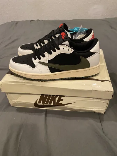 Special offer Batch Travis Scott x Air Jordan 1 Low OG Olive DZ4137-106 review Fett 06