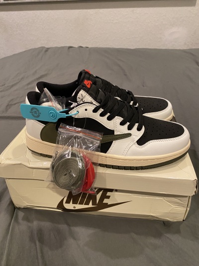 Special offer Batch Travis Scott x Air Jordan 1 Low OG Olive DZ4137-106 review Fett 07