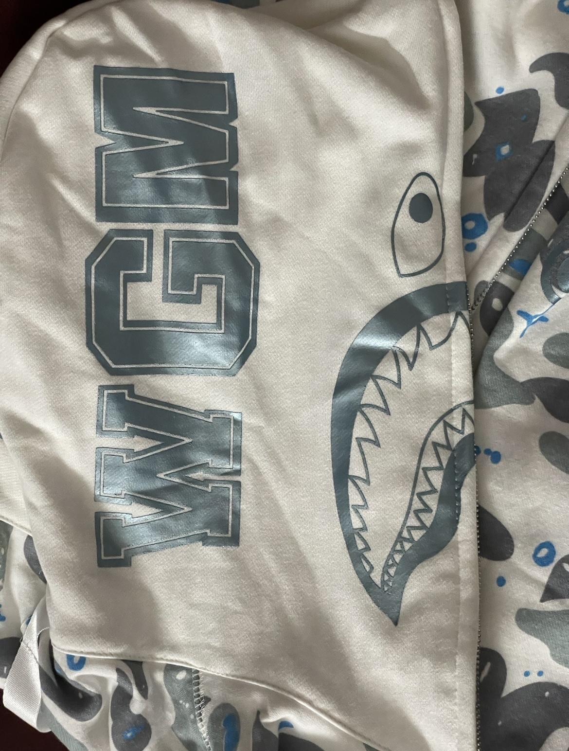 BAPE Space Camo Shark Full Zip Hoodie White review 3