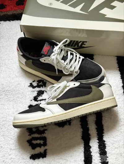 PK God Batch Air Jordan 1 Retro Low OG SP Travis Scott Olive (W) DZ4137-106 review F*** 01