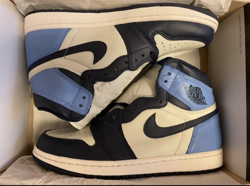 PK God Batch Air Jordan 1 Retro High Obsidian UNC 555088-140 review 