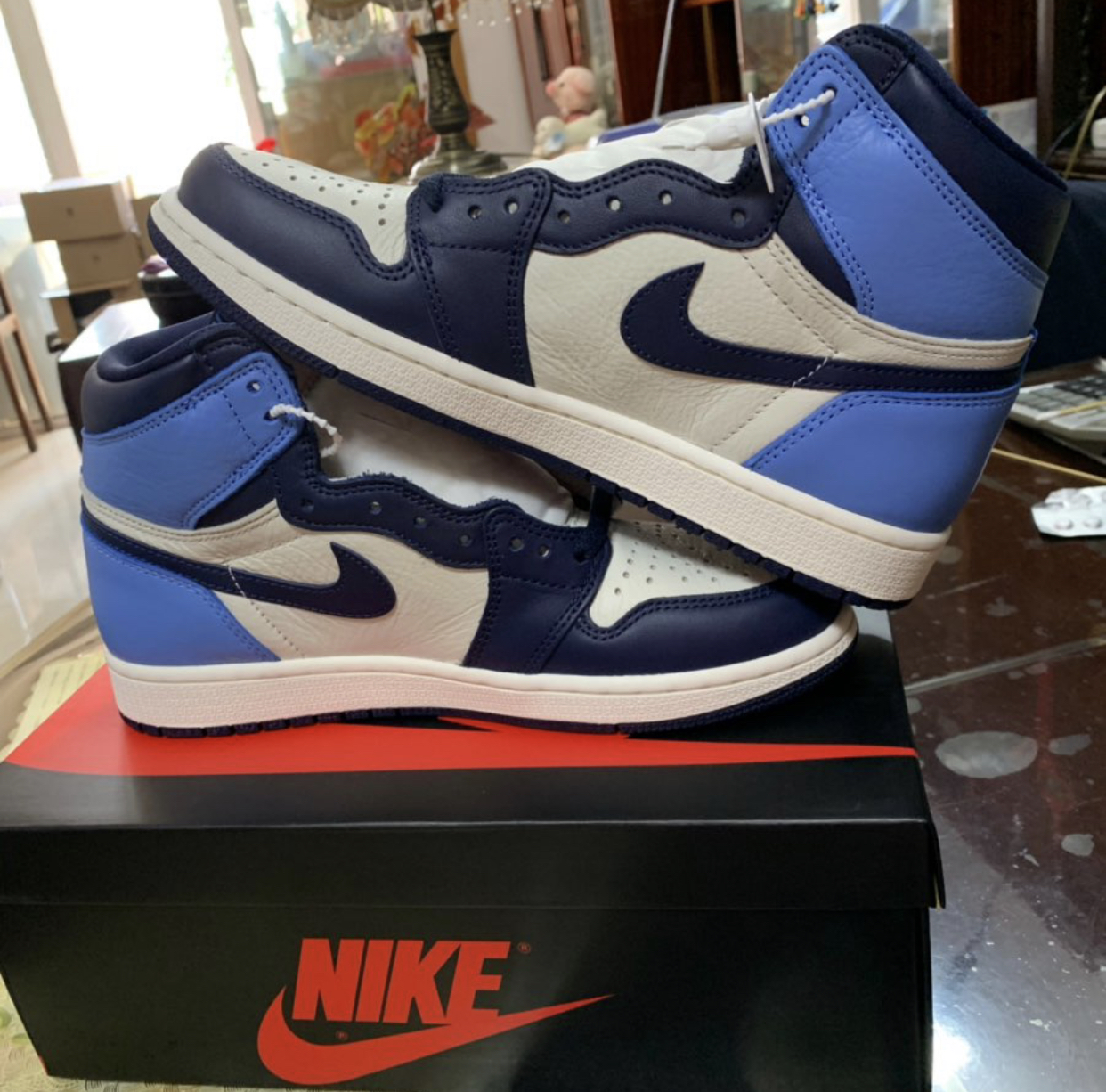 PK God Batch Air Jordan 1 Retro High Obsidian UNC 555088-140 review P*** 02